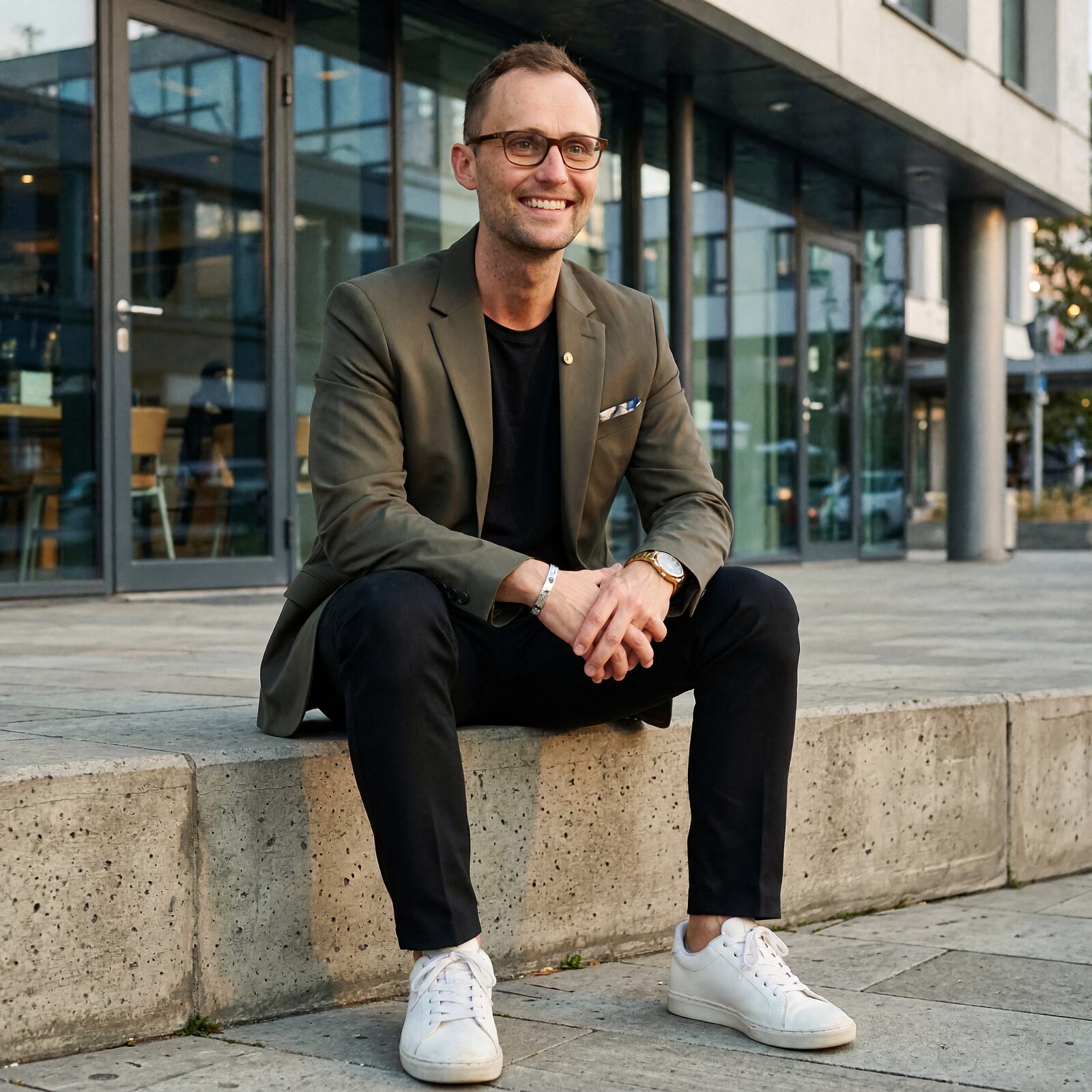 Kovács Krajcsovics Balázs — AI-generált brand-portré